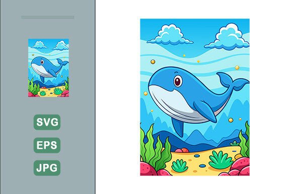 Download Fishes Whale Cute Water Landscape Backgr - Premium Resources
