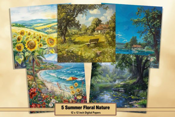Download Summer Floral Nature Digital Papers 55 - Digital papers Collection