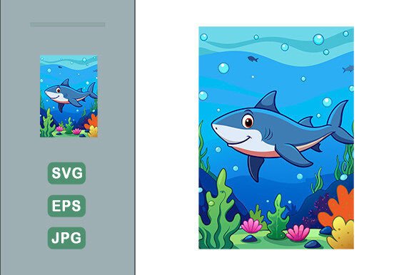 Download Fishes Shark Cute Water Landscape Backgr - Premium Resources